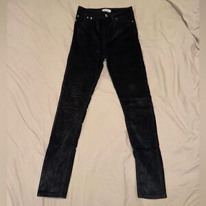 Black velvet high waisted jeans Zara size 36 USA 4